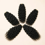 Five Natural Wave Human Crochet Hair bundles arranged for a full, natural-looking crochet hairstyle.