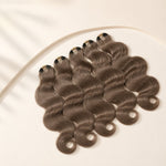 Five bundles of #8 light brown body wave crochet human hair for a full install