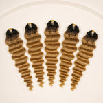 Five bundles of #T1B/27 ombre blonde loose deep wave human crochet hair