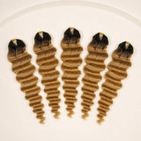 Five bundles of #T1B/27 ombre blonde loose deep wave human crochet hair
