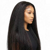 (3Bundles+5X5 HD Closure) Raw Kinky Straight Hair Bundles Double Drawn