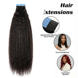 Kinky Straight Tape In Hair Extensions Double Drawn