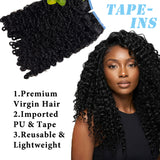 Burmese Curly Tape In Hair Extensions Double Drawn