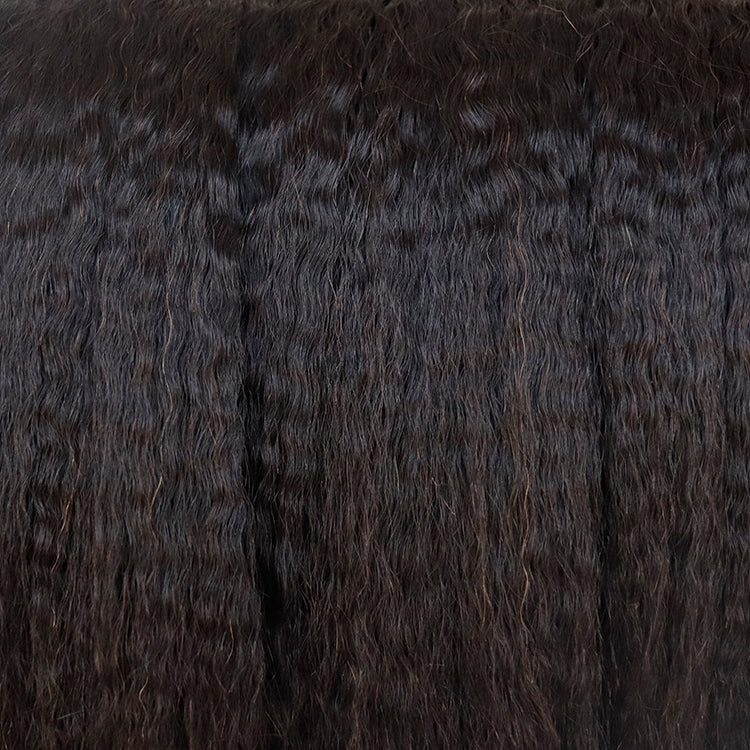 (3Bundles+5X5 HD Closure) Raw Kinky Straight Hair Bundles Double Drawn