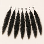 Six bundles of UrbanChichair natural black kinky curly crochet human hair for a full, voluminous installation