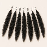 Six bundles of UrbanChichair natural black kinky curly crochet human hair for a full, voluminous installation