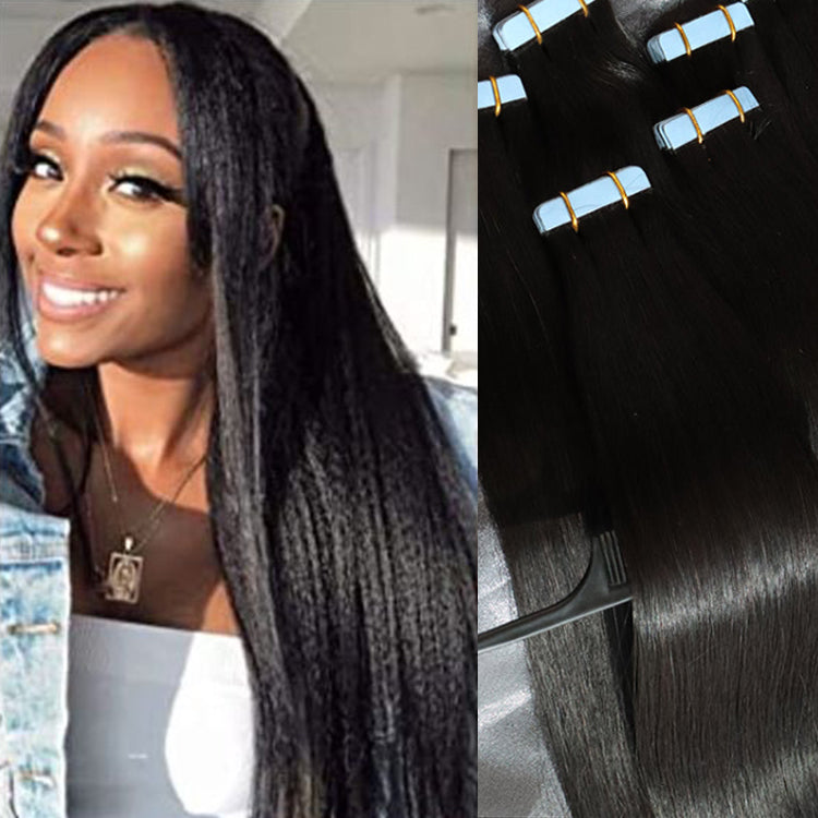 Straight Tape in Hair Extensions Human Hair
