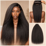 Two clip versions for kinky straight clip-in human hair extensions with original and teardrop shape clips