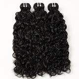 UrbanChichair 3 bundles deal Virgin Natural Wave human hair bundles in natural black color with full shiny waves and double drawn thickness.