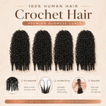 UrbanChichair Burmese curly crochet human hair bundles with pre-separated invisible string design
