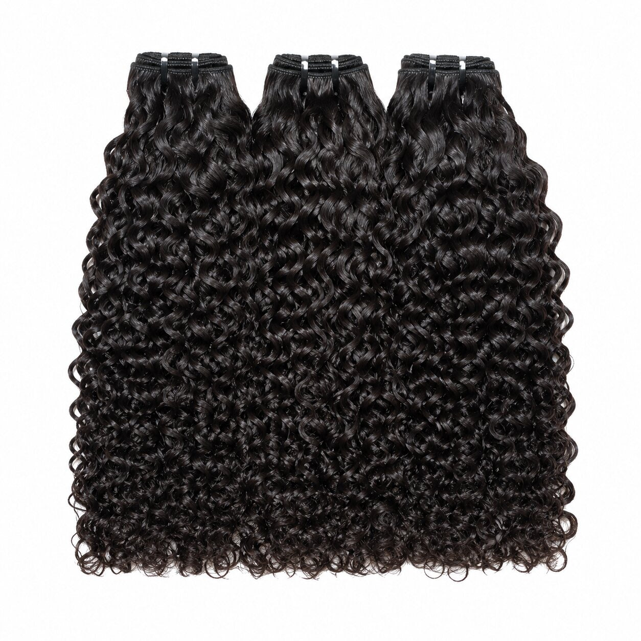 UrbanChichair Burmese curly virgin human hair bundles double drawn with defined natural curls on white background