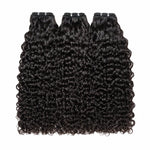 UrbanChichair Burmese curly virgin human hair bundles double drawn with defined natural curls on white background