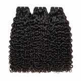 UrbanChichair Burmese curly virgin human hair bundles double drawn with defined natural curls on white background