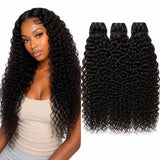 UrbanChichair Burmese curly virgin human hair bundles with model wearing full defined curls and matching curly hair bundles