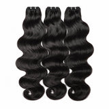 UrbanChichair Cambodian wavy virgin human hair bundles double drawn with soft glossy waves on white background