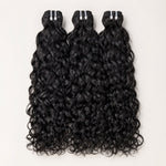 UrbanChichair Raw Natural Wave Bundles Double Drawn 3 bundles deal in natural black color with soft glossy wave texture