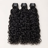 UrbanChichair Raw Natural Wave Bundles Double Drawn 3 bundles deal in natural black color with soft glossy wave texture