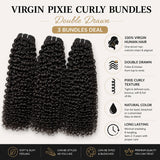 UrbanChichair Virgin Pixie Curly Bundles Double Drawn 3 bundles deal product feature image with soft silky curls and premium human hair benefits.