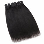 UrbanChichair Virgin Yaki Straight Bundles Double Drawn 3 bundles deal with natural texture and full ends.