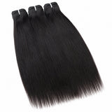 UrbanChichair Virgin Yaki Straight Bundles Double Drawn 3 bundles deal with natural texture and full ends.