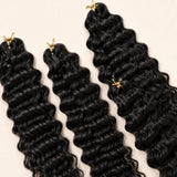UrbanChichair crochet human hair packing and choice guide, featuring four natural black water wave bundles and strand details.