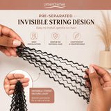 UrbanChichair kinky curly crochet human hair close-up feature layout highlighting pre-separated strands, soft bouncy curls, defined curly ends, and reusable lightweight texture for natural boho braids