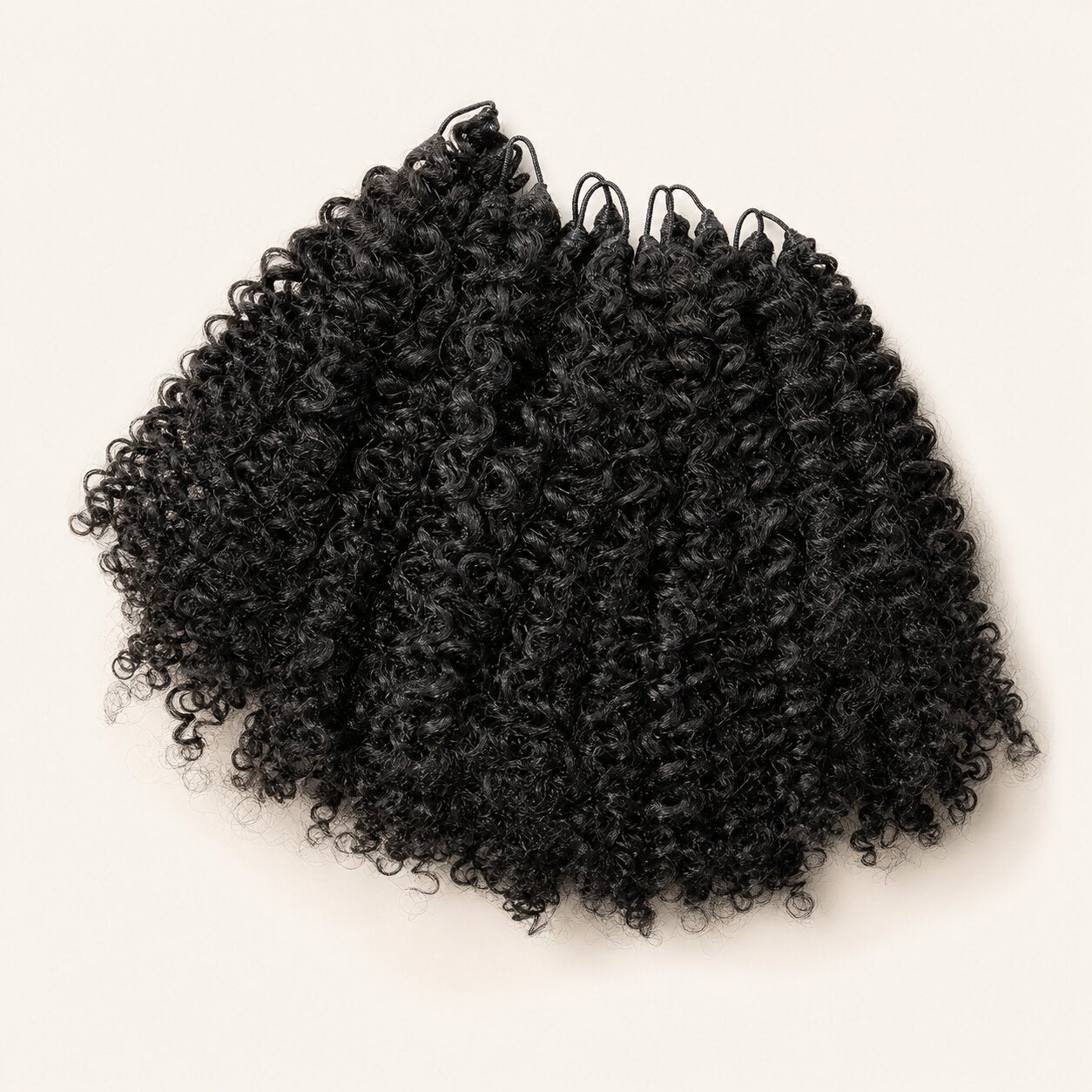 UrbanChichair multi-textured kinky curly crochet human hair bundle with pre-separated loop strands in natural black