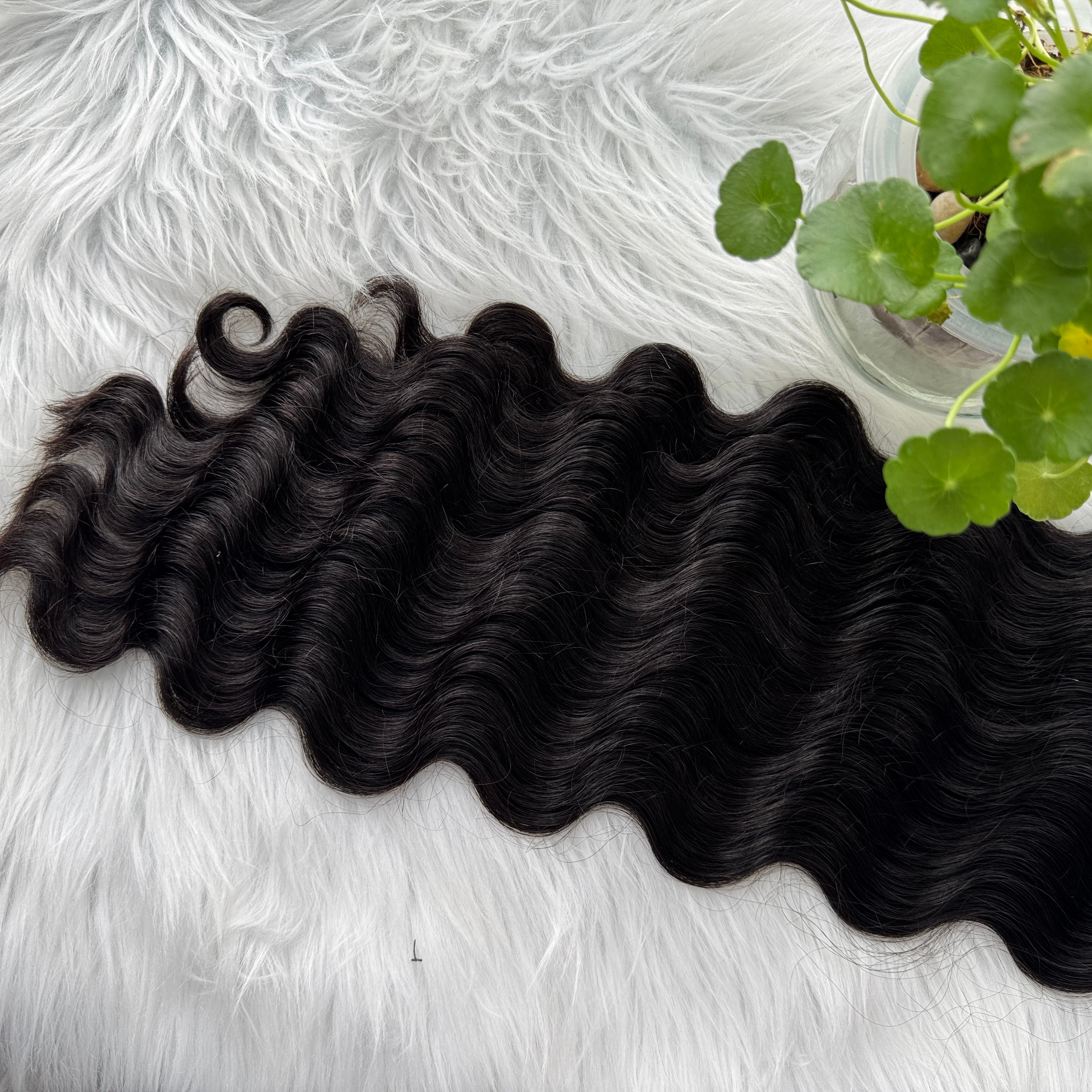 (3Bundles+5X5 HD Closure) Virgin Cambodian Wave Bundles Double Drawn