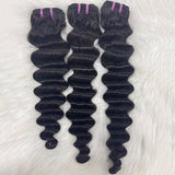(3 Bundles Deal) Virgin Loose Deep Wave Bundles Double Drawn
