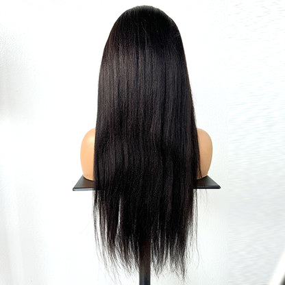 Yaki Virgin Human hair 9x6 HD Lace Full Frontal Glueless Wigs