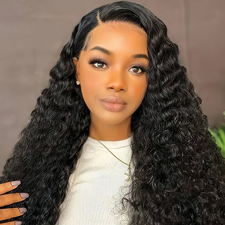 jet black color Virgin Human hair13X6 Transparent Lace Frontal Glueless wigs - URBAN CHIC HAIR