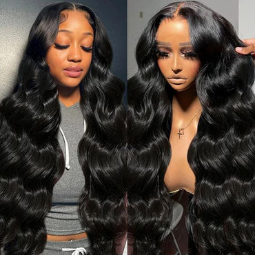 jet black Color Virgin Human hair 5x5 Transparent Lace Closure Glueless wigs