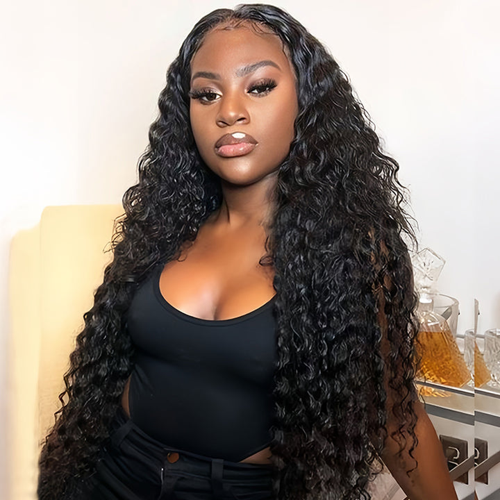 jet black Color Virgin Human hair 5x5 Transparent Lace Closure Glueless wigs - URBAN CHIC HAIR