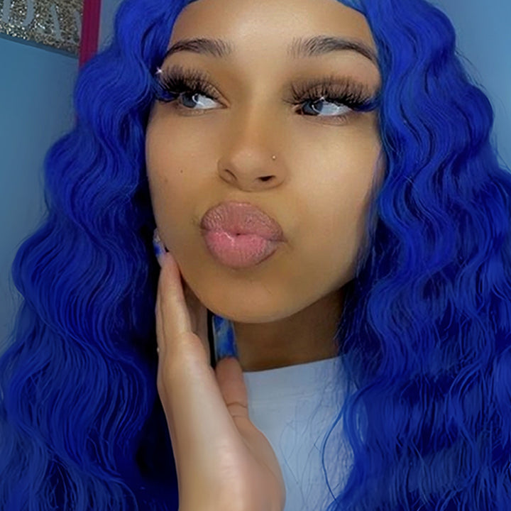 dark blue Color Virgin Human hair 5x5 Transparent Lace Closure Glueless wigs - URBAN CHIC HAIR