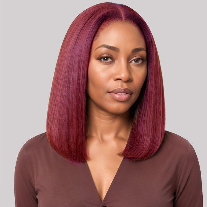 Color Bob Straight 180% Density Virgin Human hair 13x4 Transparent Lace Full Frontal Wigs - URBAN CHIC HAIR