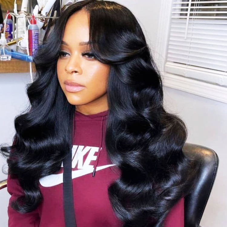 Body Wave Virgin Human Hair 5x5 Transparent Lace Closure Glueless Wigs