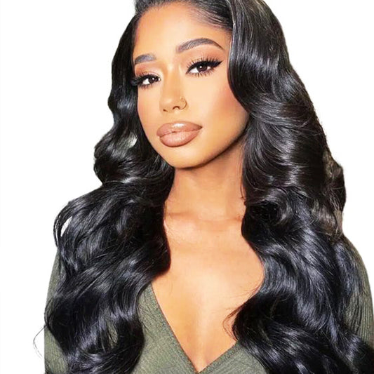 Body Wave Virgin Human Hair 13x4 Transparent Lace Full Frontal Wigs
