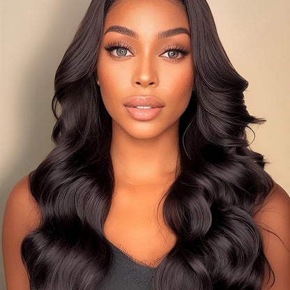 Body Wave Virgin Human Hair 5x5 Transparent Lace Closure Glueless Wigs