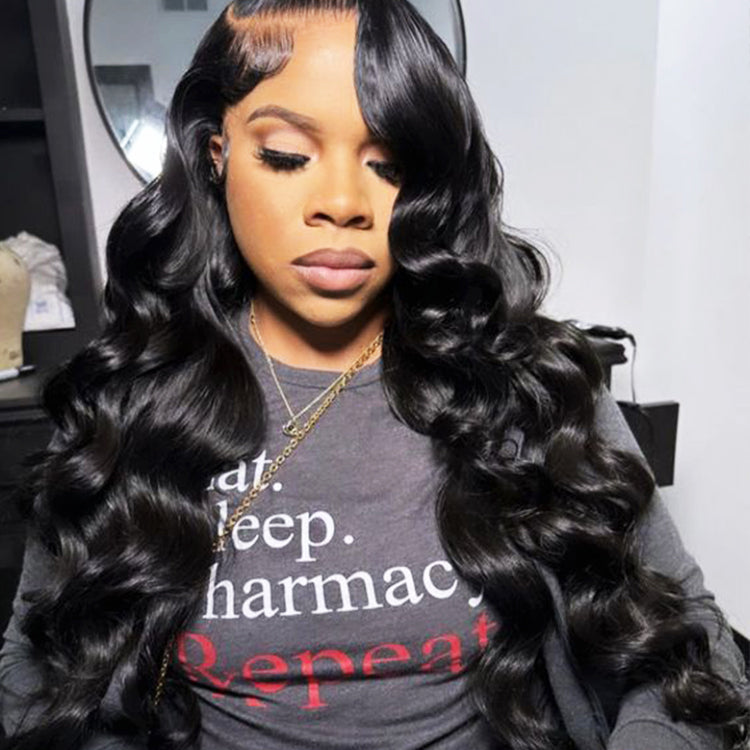 Body Wave Virgin Human Hair 5x5 Transparent Lace Closure Glueless Wigs