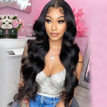 Body Wave Virgin Human Hair 9x6 HD Lace Full Frontal Glueless Wig