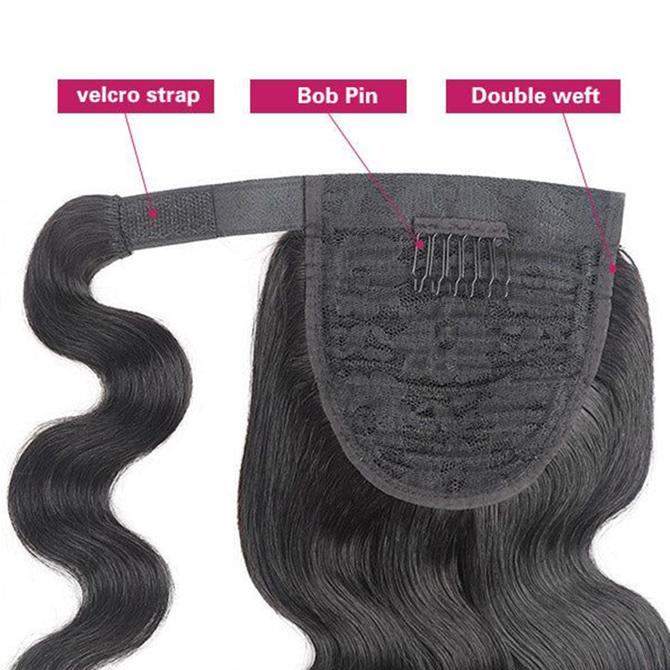 straight Velcro Ponytail Hair extensions