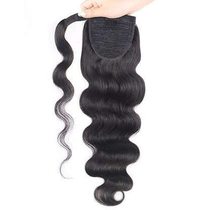 body wave Velcro Ponytail Hair Extensions Human Hair