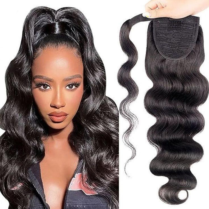 body wave Velcro Ponytail Hair Extensions Human Hair - URBAN CHIC HAIR