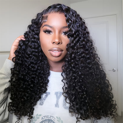 Burmese curly Virgin Human hair 13x6 Transparent Lace Full Frontal glueless Wigs