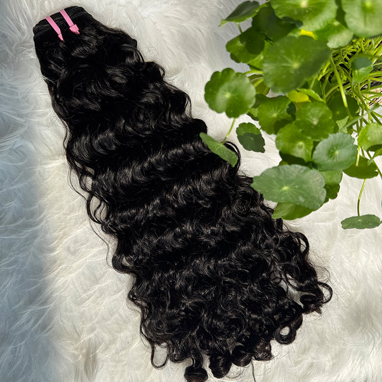(3 Bundles Deal) Raw Burmese Curly Hair Bundles Double Drawn