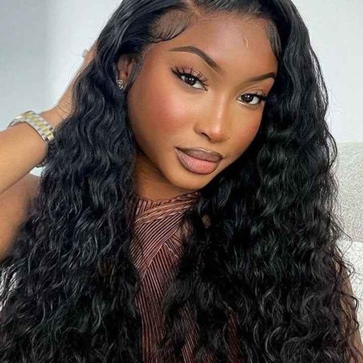 Cambodian Wavy Virgin Human hair 13x6 Transparent Lace Full Frontal glueless Wigs - URBAN CHIC HAIR