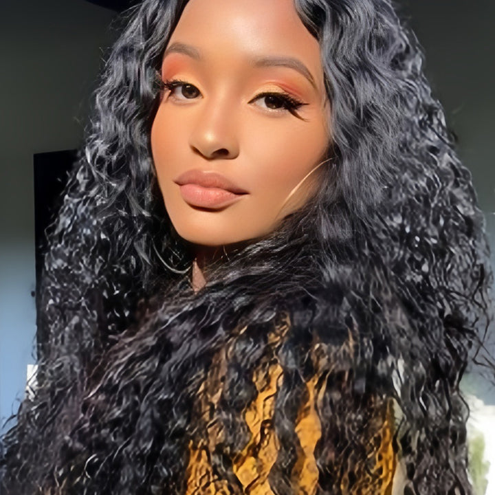 Cambodian Wavy Virgin Human hair 9x6 Transparent Lace Full Frontal glueless Wigs - URBAN CHIC HAIR