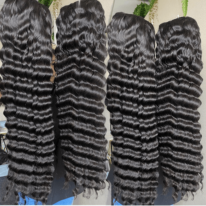 Deep wave Virgin Human hair 9x6 HD Lace Full Frontal glueless Wigs - URBAN CHIC HAIR