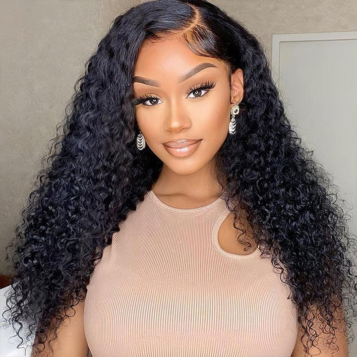 Deep curly Virgin Human hair 13x6 HD Lace Full Frontal glueless Wigs - URBAN CHIC HAIR