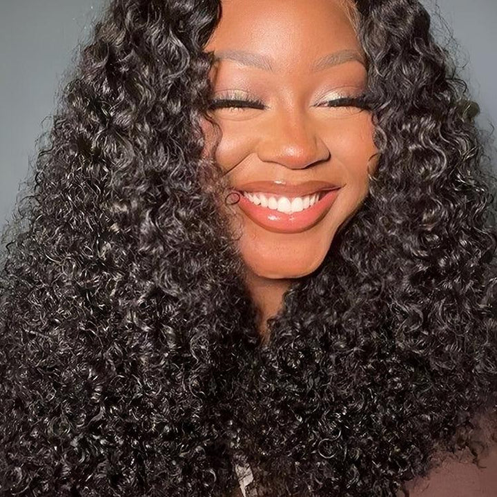 Deep curly Virgin Human hair 13x6 HD Lace Full Frontal glueless Wigs - URBAN CHIC HAIR